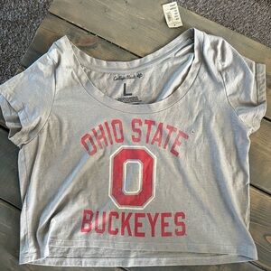 American Eagle Ohio State Buckeyes Gray Crop Top